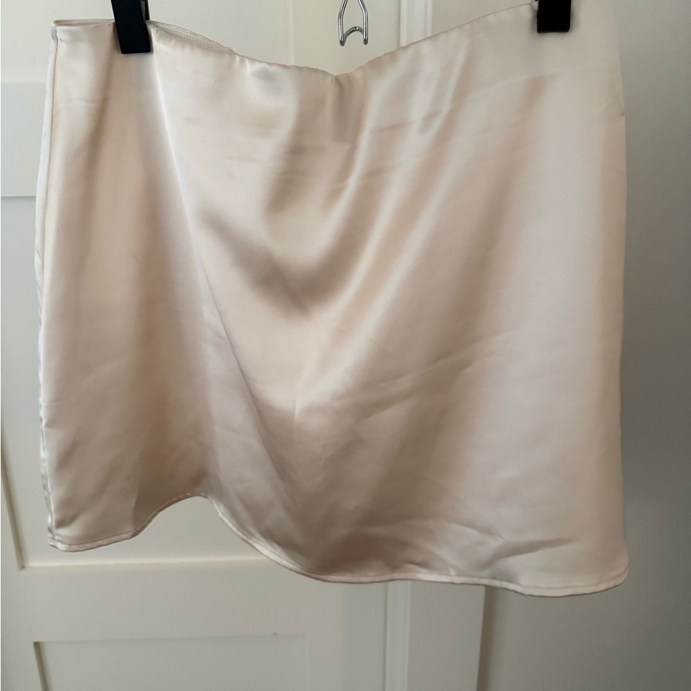 Elegant Cream Satin Skirt